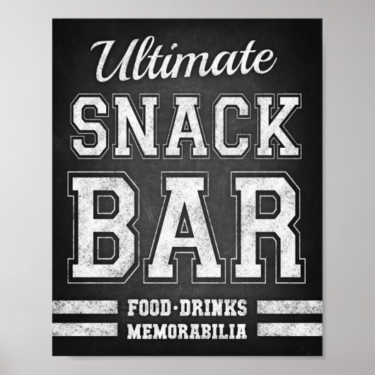 Football ULTIMATE SNACK BAR Sign Chalk Print (Voorkant)