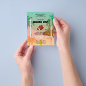 Football Uprights Palm Tree Invitation Flyer (Hand)