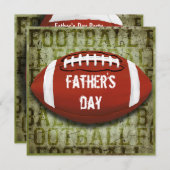Football Vaderdag Party  Groene Grunge Kaart (Voorkant / Achterkant)