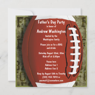Football Vaderdag Party  Groene Grunge Kaart