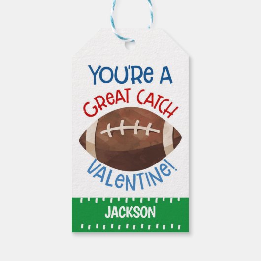 Football Valentijn Favor Tag Cadeaulabel (Achterkant)
