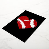 Football Valentijnsdag hart Folie Feestdagenkaart (Gedraaid)