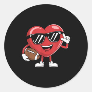 Football Valentijnsdag Shirt Jongens Valentijnse   Ronde Sticker