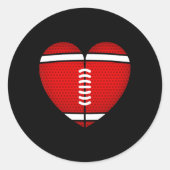 Football Valentijnsdag voor jongens meisjes Kinder Ronde Sticker (Voorkant)