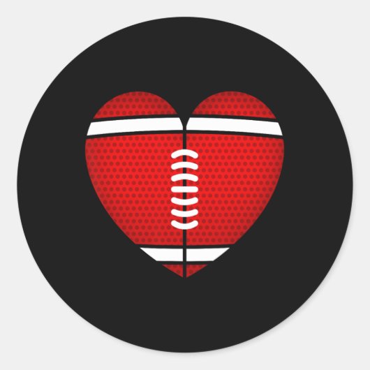 Football Valentijnsdag voor jongens meisjes Kinder Ronde Sticker (Voorkant)