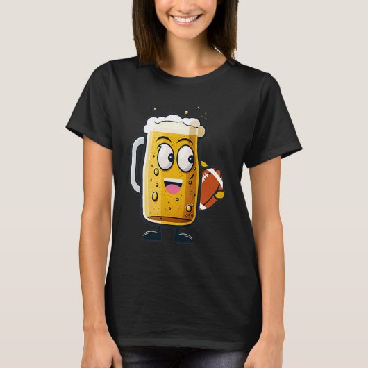 Football van Beer Glas Football T-shirt (Voorkant)