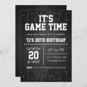 Football van Black Chalkboard - Birthday Kaart (Voorkant / Achterkant)