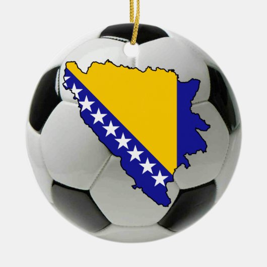 Football van Bosnië-Herzegovina Keramisch Ornament (Voorkant)