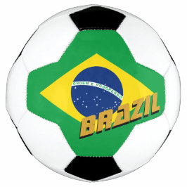 Football van Brazilië en Braziliaanse vlag / sport Voetbal