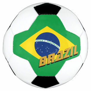 Football van Brazilië en Braziliaanse vlag / sport Voetbal