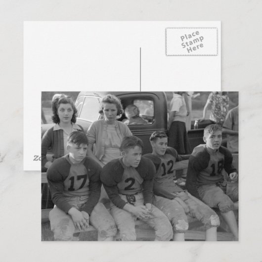 Football van de middelbare school, 1941 briefkaart (Voorkant / Achterkant)