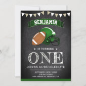 Football van de sport van Chalkboard 1st Birthday Kaart (Voorkant)