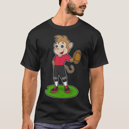 Football van een aap Football-speler T-shirt (Voorkant)