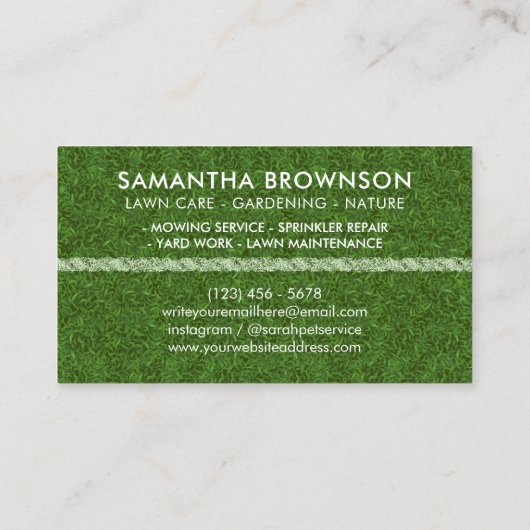 Football van grasgras visitekaartje (Achterkant)