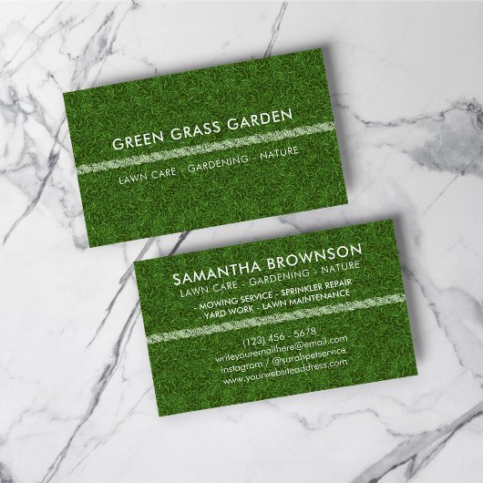 Football van grasgras visitekaartje