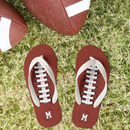Football van jongens Monogrammen Kinder Teenslippe Teenslippers