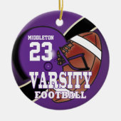 Football van Paarse en zwarte variëteit Keramisch Ornament (Voorkant)