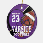 Football van Paarse en zwarte variëteit Keramisch Ornament (Links)
