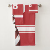 Football van Rode en Witte Stripes Jersey Bad Handdoek (Insitu)