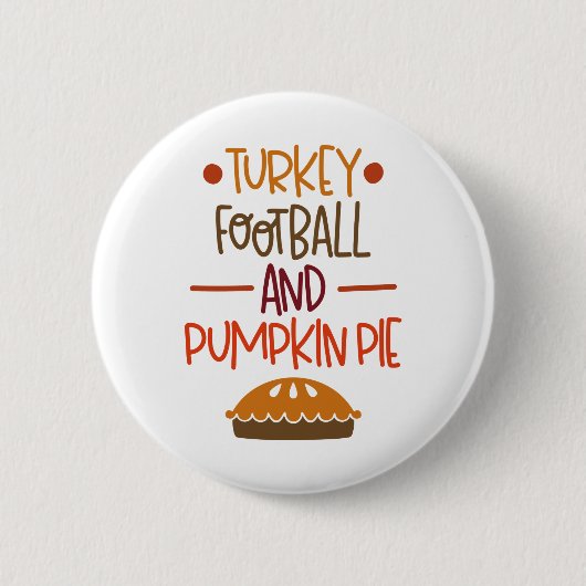 Football van Turkije en pompoentaart Ronde Button 5,7 Cm (Voorkant)
