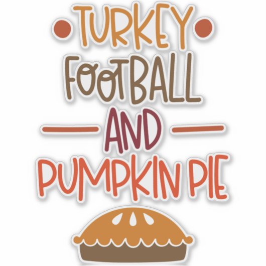 Football van Turkije en pompoentaart Sticker (Voorkant)