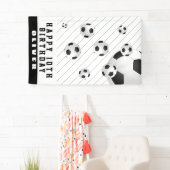 Football van Voetbal Balls Black & White Birthday Spandoek (Insitu)