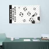 Football van Voetbal Balls Black & White Birthday Spandoek (Beurs)