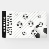 Football van Voetbal Balls Black & White Birthday Spandoek (Horizontaal)