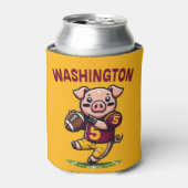 Football van Washington Hog Blikjeskoeler (Blikje Voorkant)