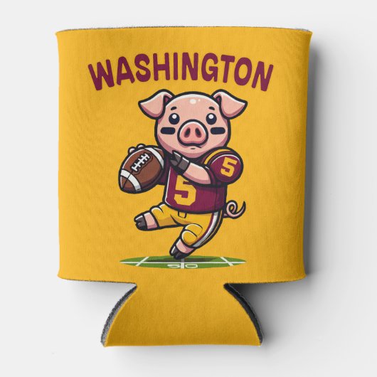 Football van Washington Hog Blikjeskoeler (Voorkant)