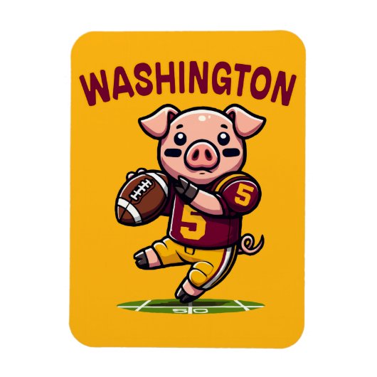 Football van Washington Hog Magneet (Verticaal)
