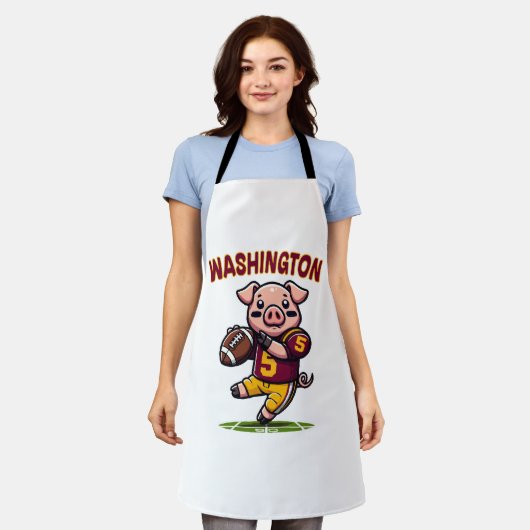 Football van Washington Hog Schort (Gedragen)