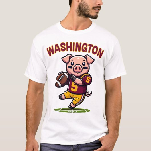 Football van Washington Hog T-shirt (Voorkant)