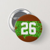 Football Varkensvacht Turf Speler Nummer Sportfan Ronde Button 5,7 Cm (Voorkant /achterkant)