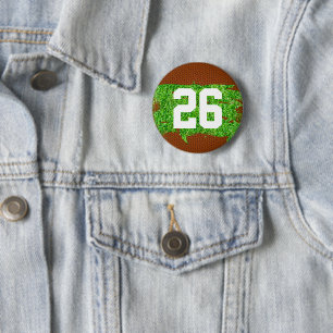 Football Varkensvacht Turf Speler Nummer Sportfan Ronde Button 5,7 Cm