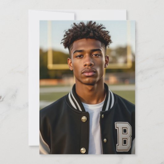 Football Varsity Jacket Graduation Party Kaart (Achterkant)