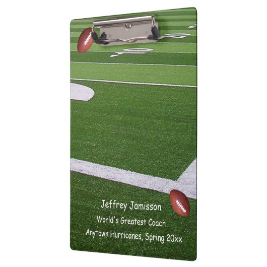 Football veld, beste coach bedankt klembord (Links)