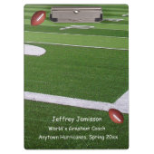 Football veld, beste coach bedankt klembord (Voorkant)