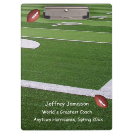 Football veld, beste coach bedankt klembord