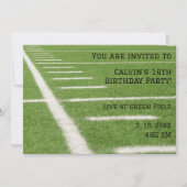 Football veld verjaardagsfeestje uitnodiging (Voorkant)