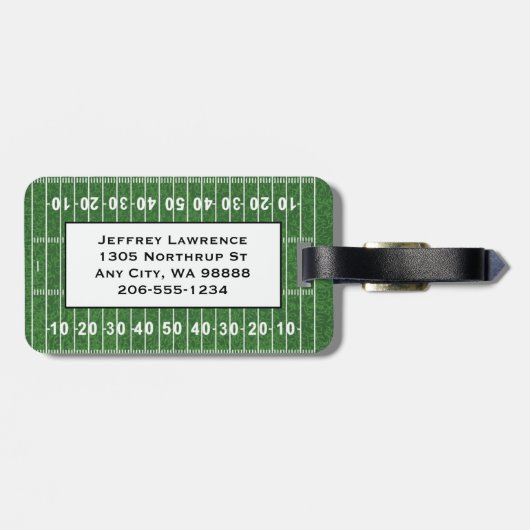 Football Veldontwerp Bagagelabels (Achterkant horizontaal)