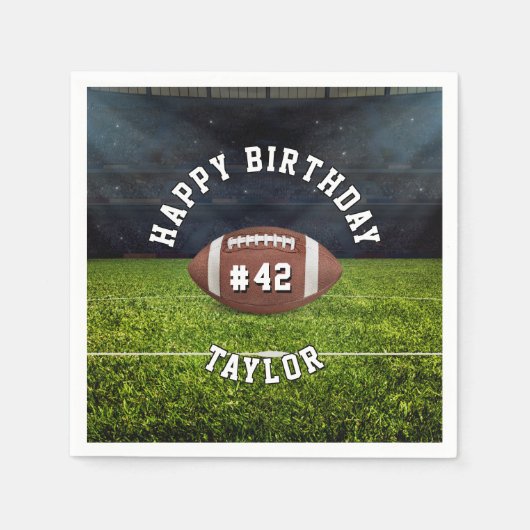 Football veldteam nummer sport fijne dag servet (Voorkant)