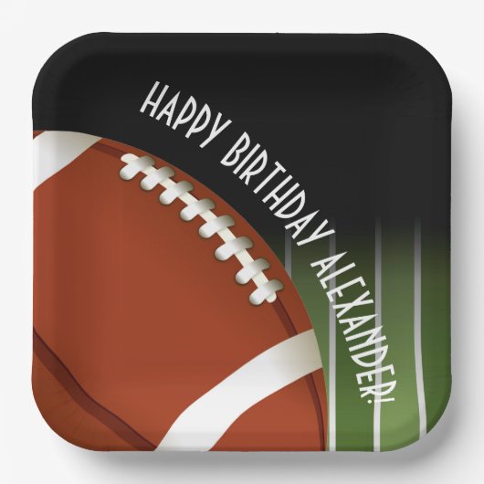 Football Veldverjaardag Papieren Bordje (Voorkant)