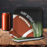 Football Veldverjaardag Papieren Bordje<br><div class="desc">partij papier borden voorzien van een football op football veld yard lijnen en uw personalisatie. OVEREENKOMENDE objecten in ons collectie.</div>