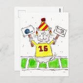 Football Ventilator Kat Briefkaart (Voorkant / Achterkant)