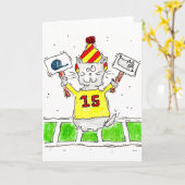 Football Ventilator Kat Wenskaart Kaart (Gele Bloem)