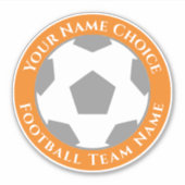 Football ventilator op maat van teamnaam laptop sticker (Voorkant)