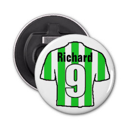 Football Ventilator Shirt aan Personaliseren. Button Flesopener