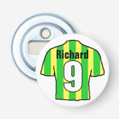 Football Ventilator Shirt aan Personaliseren. Button Flesopener (Voorkant)