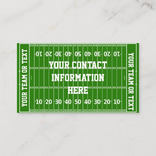 Football ventilatorcoachspeler visitekaartje (Achterkant)